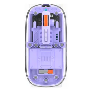 Transparent Wireless Magnetic Three-Mode Mouse, Rechargeable Transparent Mouse, Universal Bluetooth Mouse for Laptops and Desktops