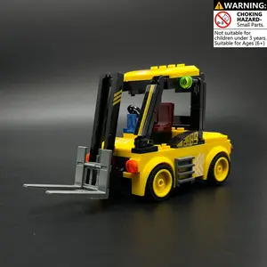 94PCS Engineering Forklift Building Blocks Set, Mini Construction Vehicle Bricks Toy, STEM Educational DIY Kit Assembly Model for Kids, Stem Learning, Birthday Gift, Classroom Prizes, Home Office Desktop Decor, Realistic Lifting Function