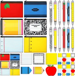 6/8/12 Pack Teacher Appreciation Gift Sets Bulk, Multiple Teachers End of Year Thank You Favors Stationery Set with Ballpoint Pen Makeup Bag Bookmark for Back to School Graduation Teacher's Day Gift Ideas Employee Coworker Staff Students Supplies Office