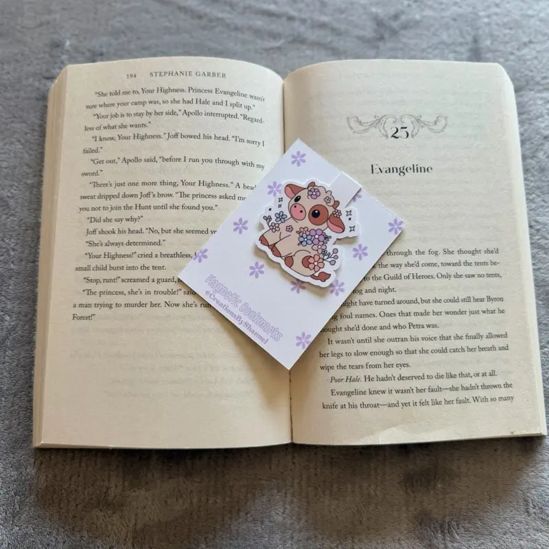 Floral Cow Magnetic Bookmark | Magentic bookmark | Cow Bookmark | animal lover | book lover | Reader Gift | Magnetic bookmark