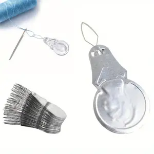 50pcs Household silver gray aluminum threading device, used for manual sewing of threading accessories