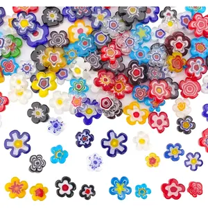 Millefiori Glass Mosaic Tiles for Crafts, Flower Mosaic Glass Pieces for DIY Crafts Supplies, Mosaic Garden Craft Kits