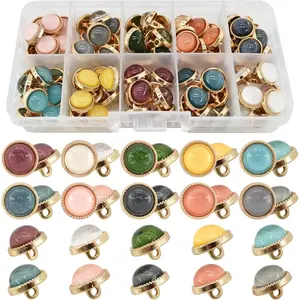 12mm 100 count Metal Shank  Buttons, Assorted Stunning   Sewing Button  Colored Clothes Buttons for Clothing, Bags and Craft Projects