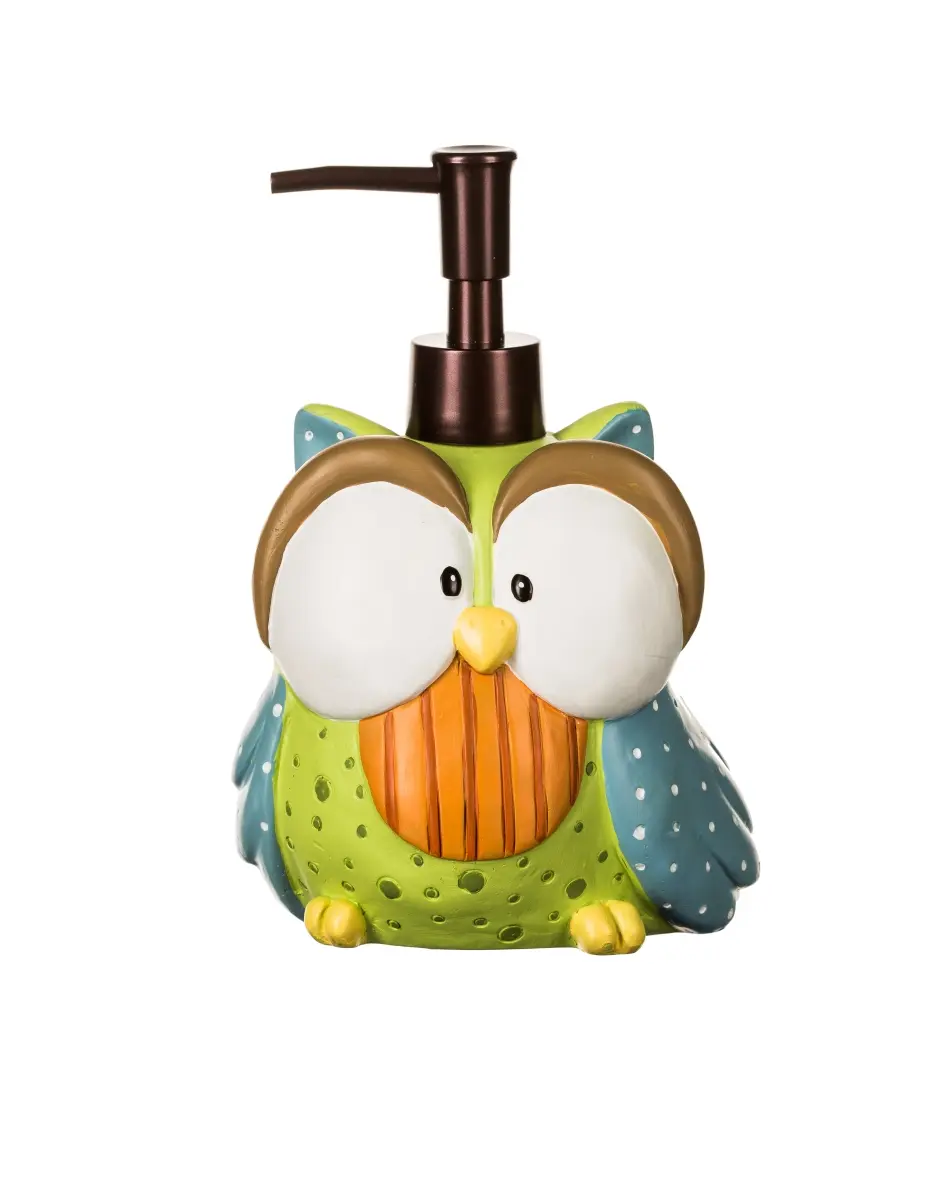 212 MAIN Owl Themed Reusable Lotion & Soap Pump Dispenser - 7" Tall x 5" Wide Multi-Color Bathroom Dispenser, 1 lbs, Little Pirate Themed, Borders Unlimited Model 90026