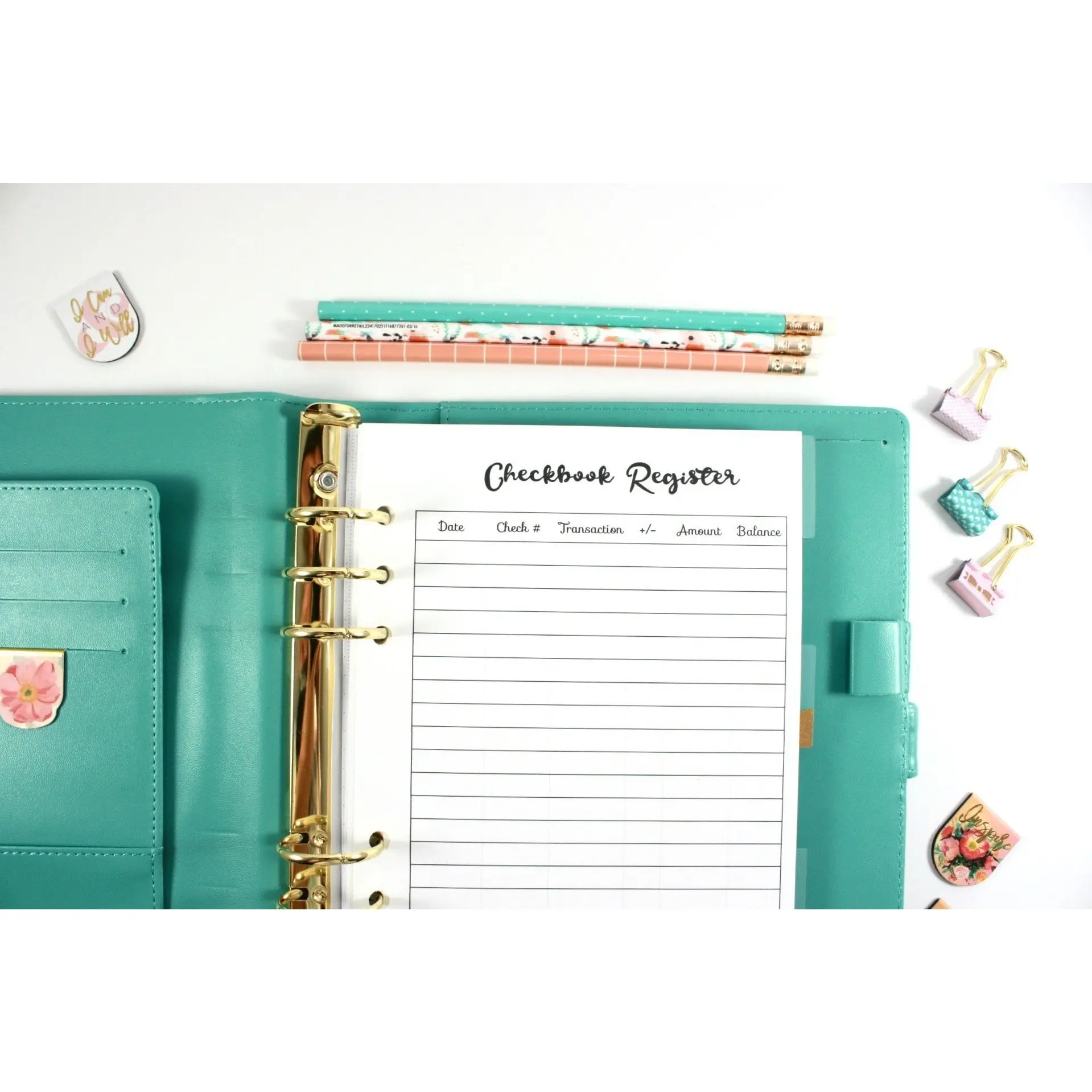 A5 Planner Checkbook Register, Filofax A5 Planner Inserts, Carpe Diem A5 Inserts, Pre-punched A5 Planner Budget Inserts