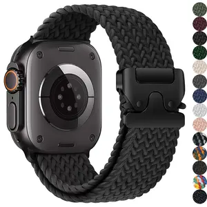 Nylon Braided Band for Apple Watch Ultra/2-49mm 46mm 45mm 44mm 42mm 41mm 40mm 38mm,Secure Stretchy Strap Women/Men,Parachute Buckle Bands for iWatch Series 11 10 9 8 7 6 5 4 3 SE