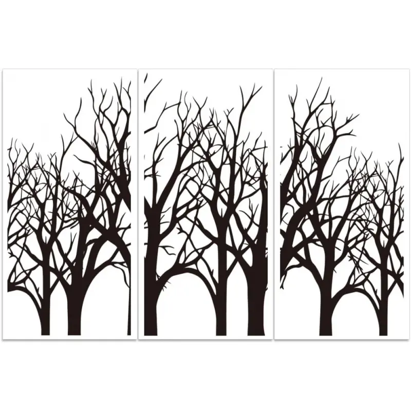 3 Sheets Tree Branches Rub on Transfer Stickers, Black Furniture Transfer Sticker for Crafts Waterproof Rub on Decals for Wood Furniture Scrapbook Home Decorations, 6"x12"