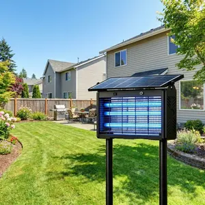 Outdoor Solar Bug Zapper, 2026 New Oversized,2500V High Powered Mosquito Killer, IPX5 Waterproof UV Insect Trap with Dual Charging & Light Sensor for Patio & Garden & Camping space