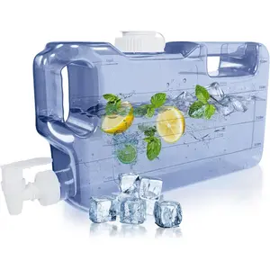 Refrigerator Water Dispenser 1.1 Gallon Leak-Proof Slim Fridge Water Container with Spigot BPA-Free Refillable Water Jug Dark Blue