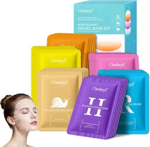 CHODEYE 30 Packs Sheet Facial Masks Set, 6 Styles Hydrating Face Masks Kit, Suitable for All Skin Type, Home Spa Facial Care, Perfect Birthday Valentine's Gift,Women & Men