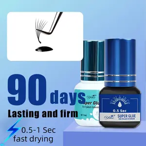 Eyelash Extension Glue 0.5-1 Sec Fast Dry Individual Lashes Glue Sensitive Eye Black/Clear