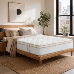 Queen Mattress 12 Inch Hybrid Mattress in a Box with Individually Pocketed Springs Medium Firm for Pressure Relief, Motion Isolation for Back and Side Sleepers