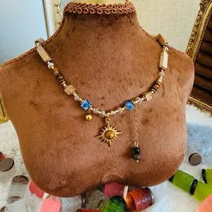 Vintage Bohemian Natural Stone Beaded -Necklace