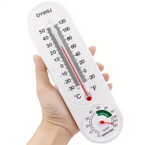 Wall-Mounted Indoor Outdoor Thermometer, Precise Temperature & Humidity Measurement, Durable Abs Material, No Assembly Required