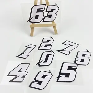 Number Car Sticker, Durable Waterproof Vinyl Decals, Universal Car Sticker, Suitable for Car Windows, Motorcycle Side Panels, Helmets, Fuel Tanks, DIY Motorcycle Styling Sticker, Windshield Sticker