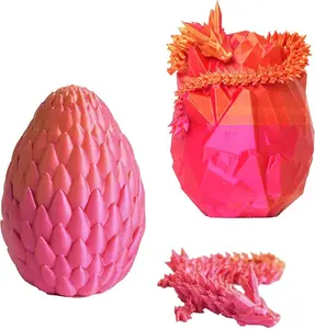 2PCS Easter Eggs,3D Printed Dragon Egg Fillers,Mystery Articulated Crystal Dragon Eggs with Dragon Inside