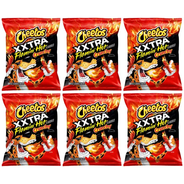 6 Pack - Cheetos Crunchy XXTRA Flamin' Hot Cheese Flavored Snack 8oz