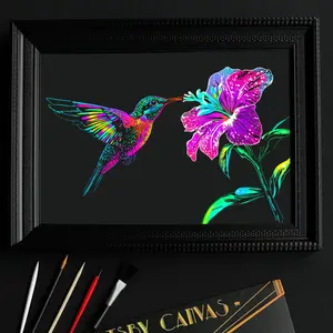 Gatsby Canvas Calming Nature Series Scratch Art Artistic Wall Decoration for Room Decor Ornaments for Mindfulness, Stress Relief and Art Therapy DIY Paint by Numbers