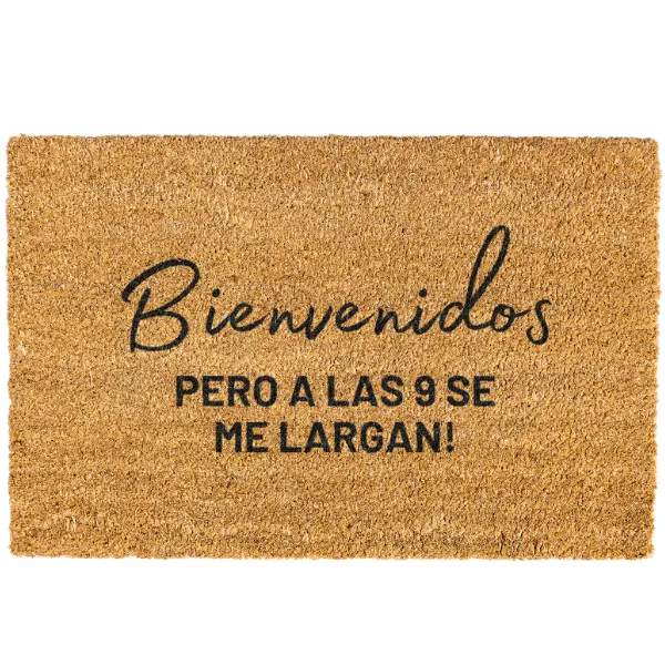 Bienvenidos pero a las 9 se largan doormat, Welcome Mat, Funny Bienvenidos pero a las 9 se largan doormat, Welcome Mat, Funny