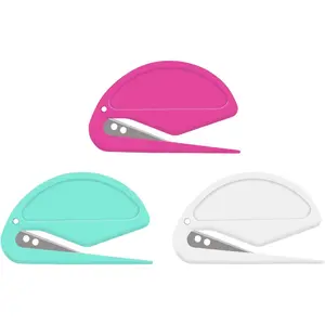 3 Pack Letter Opener Envelope Slitter – Envelope Opener with Safety Concealed Sharp Blade Neatly Opened Without Damage.Mail Opener for Women Men,Office Worker,Graduate Students,Home,Office,Postal