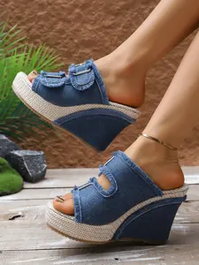 Spring Promotion Women's Fashion Wedge Sandals, Elegant Classy Sandals, Casual Comfort Heeled Shoes, Summer Bohemian Style, Daily Wear Matching Shoes