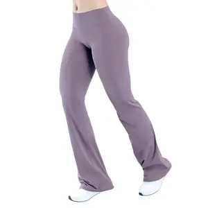 Double-sided Brushed Yoga Pants, High Waist Butt Lifting Wide Leg Pants, Ideal for Dance, Running, Fitness & Daily Casual Wear