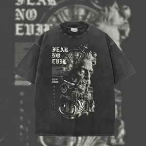 RHUDE Dark Myth Sculpture Artwork Tee – Oversized Washed Streetwear Graphic for Urban Fashion