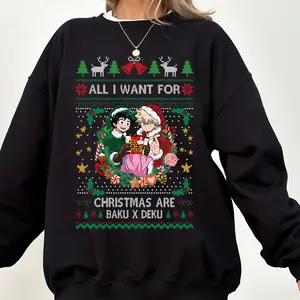 Baku x Deku Christmas SweatShirt, BakuDeku Shirt, My Heroes Academiaa SweatShirt, MHA Christmas Tee, Gift For Fan, For Men, For Women, Streetwear