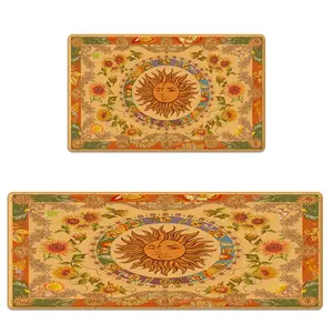 Kitchen Rug Mats for Floor Cushioned Anti Fatigue Gray Kitchen Rugs Sets of 2 Rustic Farmhouse Non Slip Waterproof Comfort Memory Foam Standing Floor Mat for Office Laundry Sink Desk