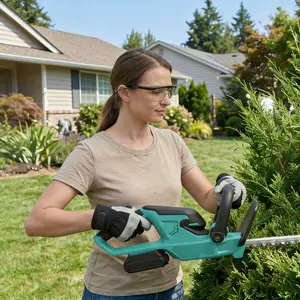 COZONY 22" Cordless Hedge Trimmer, 3000 RPM, Dual-Action Blade, 2 x 2.0Ah Batteries