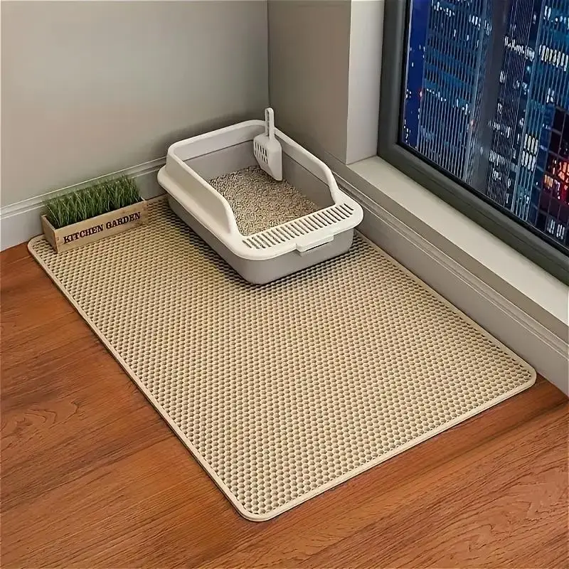 Extra Large Dual Layer Eva Cat Kitten Kitty Litter Mat, Non-Slip Waterproof Urine Resistant, Easy Clean Indoor Cat Box Pad, Available in 6 Colors