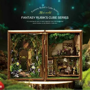 Fantasy Magic Cube Series DIY Miniature Dollhouse Cabin, 1 Box Wooden Handmade 3D Puzzle Model Toy and Creative Home Bedroom Decoration