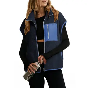 Dokotoo Womens Fleece Jacket Vest Sleeveless Fuzzy Sherpa Jackets Zip Up Oversized Casual Coats Fall Winter Womens Tops 2026