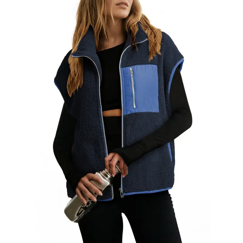Dokotoo Womens Fleece Jacket Vest Sleeveless Fuzzy Sherpa Jackets Zip Up Oversized Casual Coats Fall Winter Womens Tops 2026