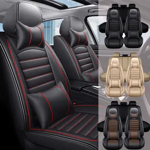 Arespark Car Seat Covers For 5 Seats, Full Set Universal Seat Covers for Cars, Waterproof PU Leather Auto Seat Protectors with Head Pillow, Car Interiors Fit For Nissan /Honda /Civic /CRV /Hrv /Kia /Sorento /Toyota /Corolla /4Runner /Camry /Hyundai /Mazda
