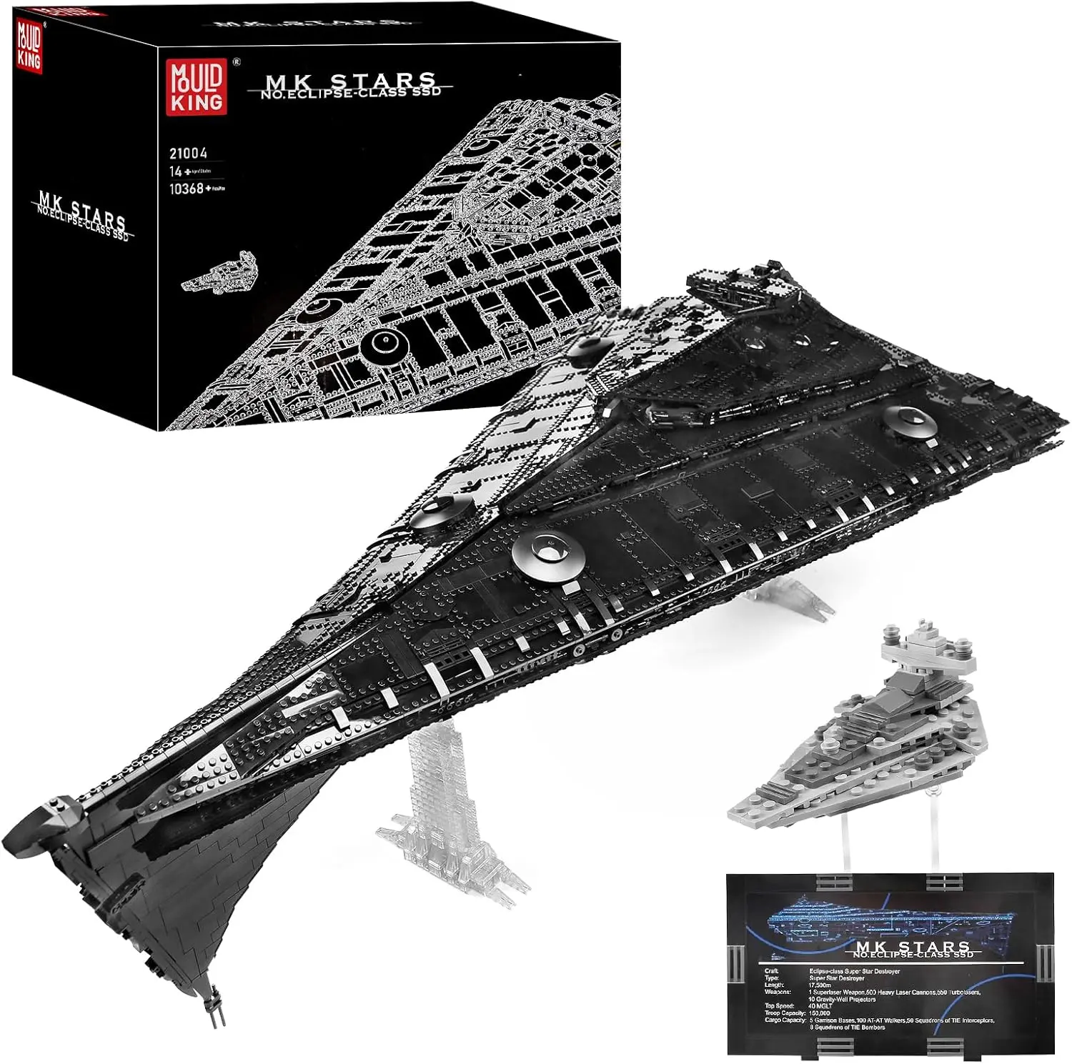 Mould King 21004 Technik Large Star Destroyer Kit, Imperial Wing Fighter UCS Collection Series, Technology Clamping Blocks Compatible with MOC Super Star Destroyer Clamping Blocks Eclipse Class Starship Model Building Kit