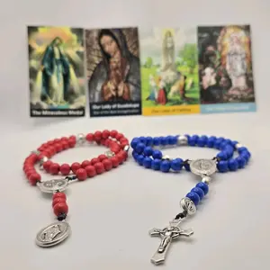 Miraculous Mary Stretchy Rosary Bracelet w/Miraculous Medal beads