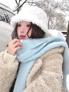 Luxury Cashmere Winter Scarf for Women – Soft Warm Pashmina Shawl, Thick Blanket Wrap, Elegant Long Poncho