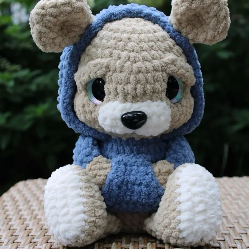 Brody the Emo Bear Handmade Crochet Plush | Goth Plushie | Alternative Stuffed Animal | Kawaii Decor