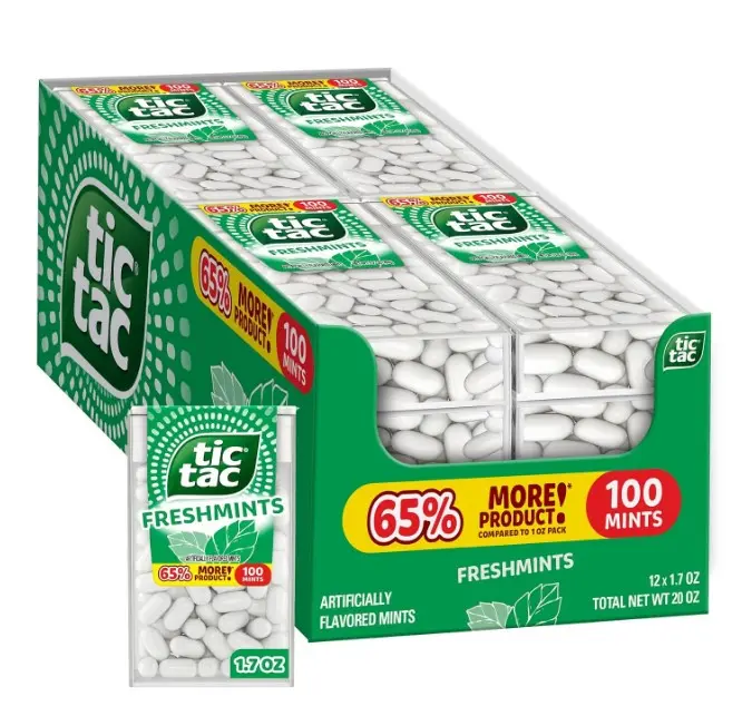Tic Tac Freshmints, On-the-Go Pocket-Sized Mints, 12 Pack, 100 Pieces Each