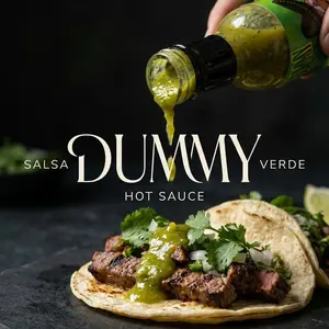 Dummy Hot Salsa Verde Green Tomatillo Hot Sauce 74 Servings Made in Oakland Garlic and Serrano Peppers Low Sodium 20mg per Serving 3 Calories per mL Flavor