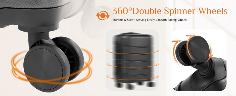 SweetFurniture Carry on Luggage, Hard Shell ABS Suitcase with Double Spinner Wheels, Lightweight Expandable Rolling Luggage with TSA Lock