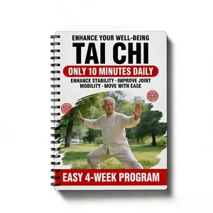 Daily 10 Minute Tai Chi Practice Book, 4 Week Gentle Plan, Improve Balance and Flexibility for Middle Aged and Older Adults, Fitness Planner