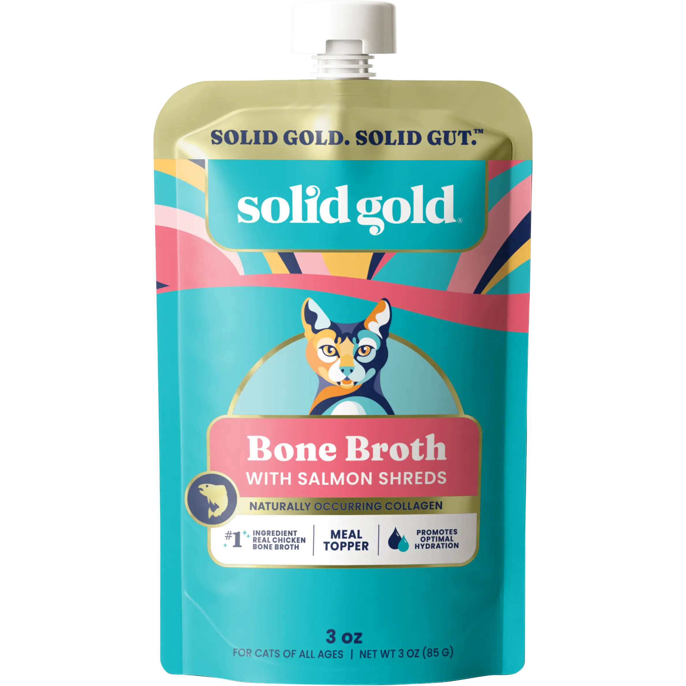 Solid Gold Bone Broth Salmon Meal Topper for Cats
