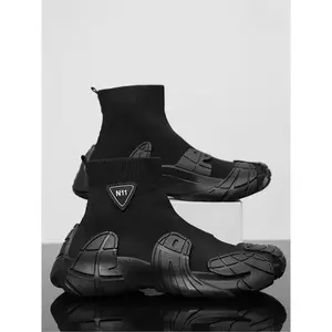 Men's Sporty Boots, Casual Comfortable Breathable Non-slip Hiking Shoes, Outdoor Sports Footwear for Men, Black