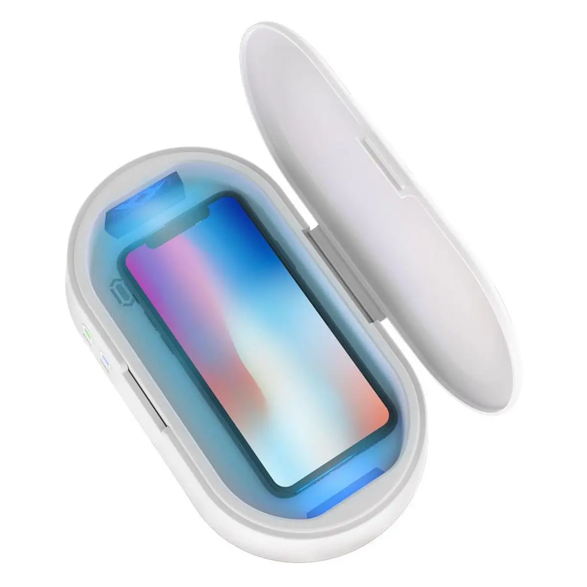 212 MAIN Built-in UV Light Smartphone Sanitizer Box, Portable USB-Powered Compact Sterilizer with Aromatherapy Diffuser, 10-Minute Cleaning Cycle for Small Items (Winter Sledding Sports & Outdoor Accessory), Earbuds, Fits Small Items, Sanitizes Objects, C