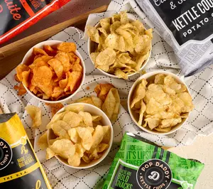 Pop Daddy (4) 5oz Bags Hand Seasoned Kettle Cooked Potato Chips