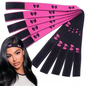 3-Pack Wig Elastic Bands: Lace Melt Front Wig Fixing Bands Hair Control and Edge Fixing Headbands Pink + Black Accessories