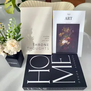 Modern Luxury Fake Book Set, 3-Piece Elegant Paper Simulation Books, Home Atmosphere Decor Statue Ornament, Novelty Desk Decor, Living Room Bedroom Study Office Shelf Decoration