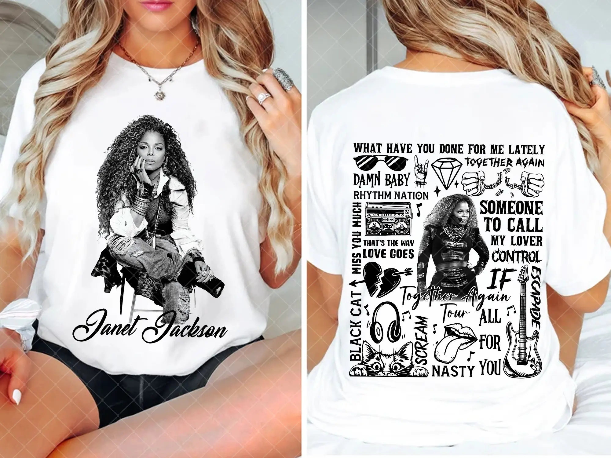 Queen of Pop Janet Jackson Shirt, Janet Jackson Fan Gift Shirt, Janet Jackson 90s Vintage Tee, Janet Jackson Together Again 2024 Tour Shirt 130624KHCL-25